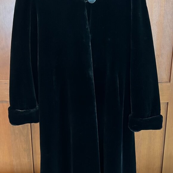 Nuage Full Length Black Faux Fur Sheared Beaver Ankle Length - Picture 2 of 10